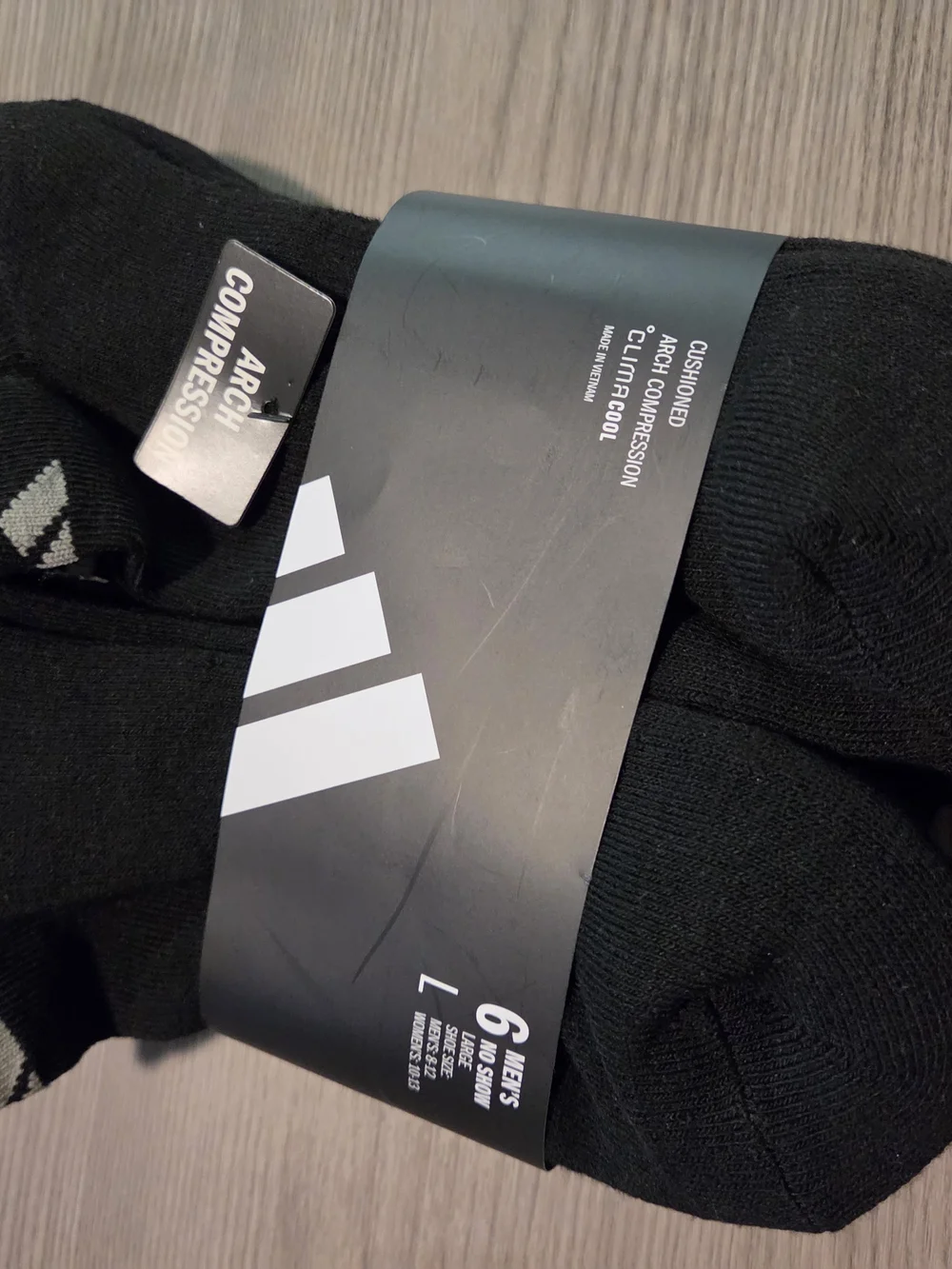 Adidas Arch Compression Men's  Low-Cut Cushioned Socks - 6 Pack